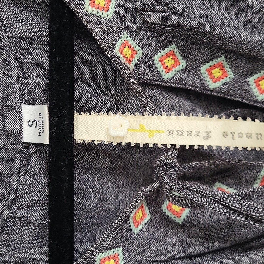 Anthropologie/Uncle Frank Embroidered Halter Dress - Gray - S - Picture 2 of 6